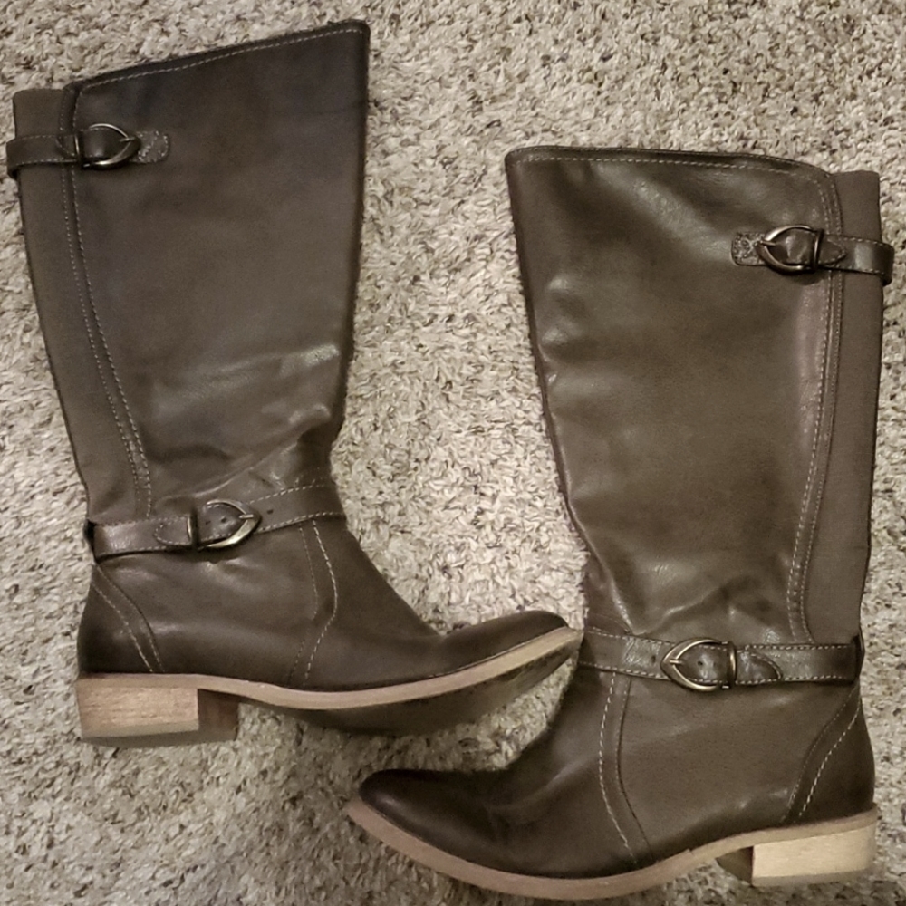 TOMMY Olive Green Boots, wide